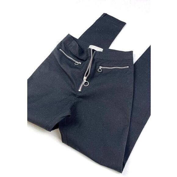 UO Urban Outfitters Black Susie High-Waisted Cropped Zip-Front Pants - Picture 4 of 5